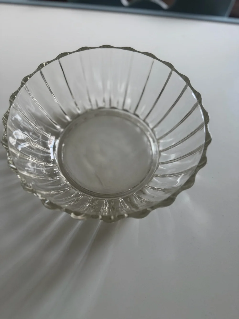 Clear Glass Scalloped Bowl